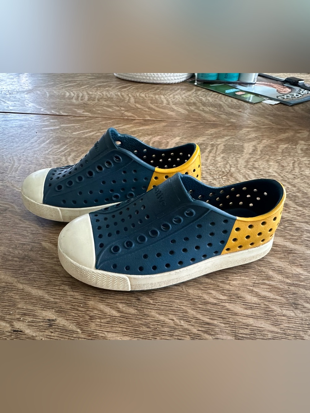 Native Jefferson  Navy & Yellow Slip-On Water-Friendly Shoes